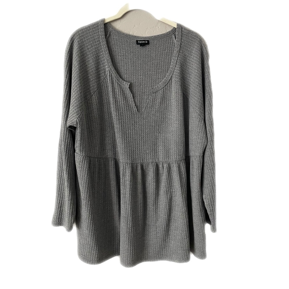Torrid 2X Gray Babydoll Tunic Top